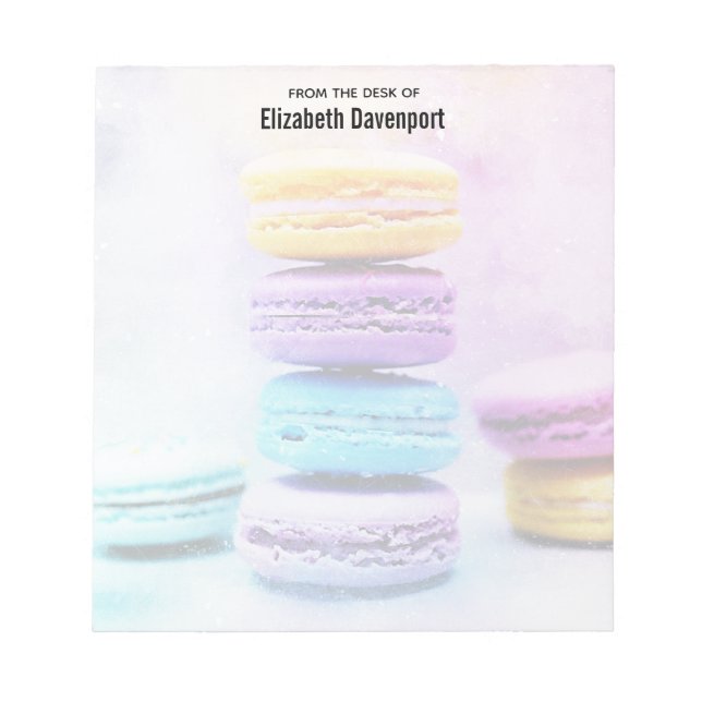 Photo of Colorful Delicious Macarons Notepad (Front)