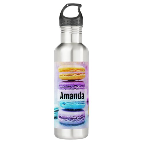 Photo of Colorful Delicious Macarons Stainless Steel Water Bottle