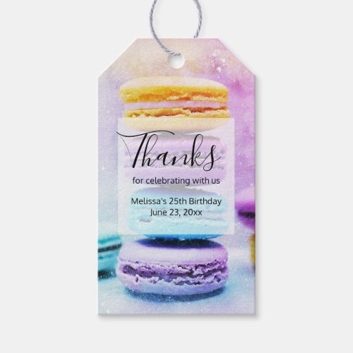 Photo of Colorful Delicious Macarons Thank You Gift Tags