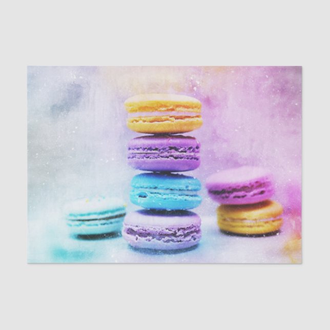 Photo of Colorful Delicious Macarons Tissue Paper (Front)