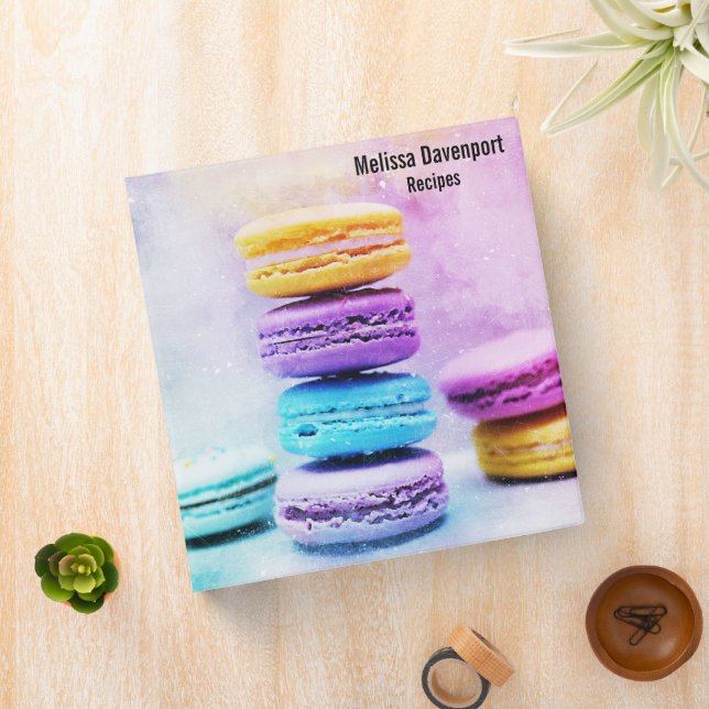 Photo of Colorful Macarons 3 Ring Binder (In Situ)