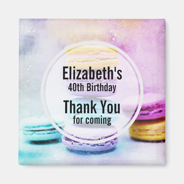 Photo of Colorful Macarons Birthday Magnet (Front)