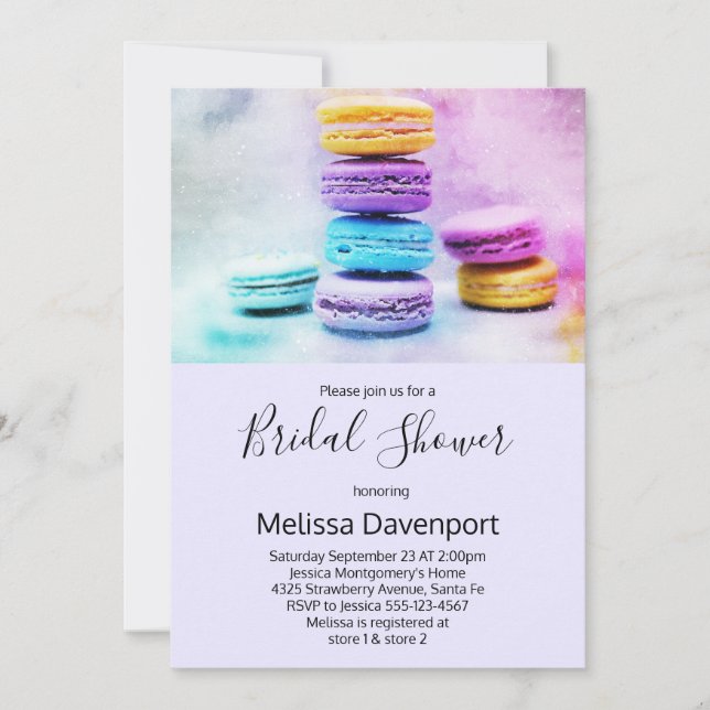 Photo of Colorful Macarons Bridal Shower Invitation (Front)