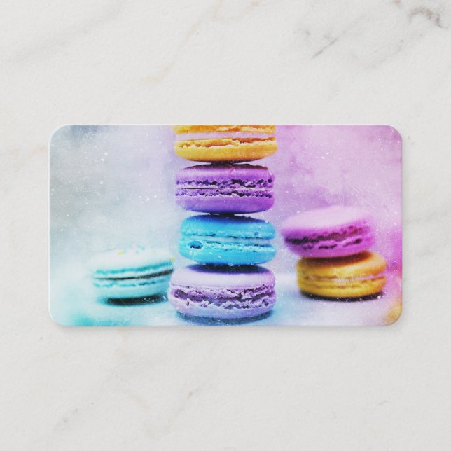 Photo of Colorful Macarons Business Card (Front)