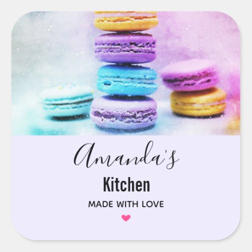 Photo of Colorful Macarons Kitchen Square Sticker