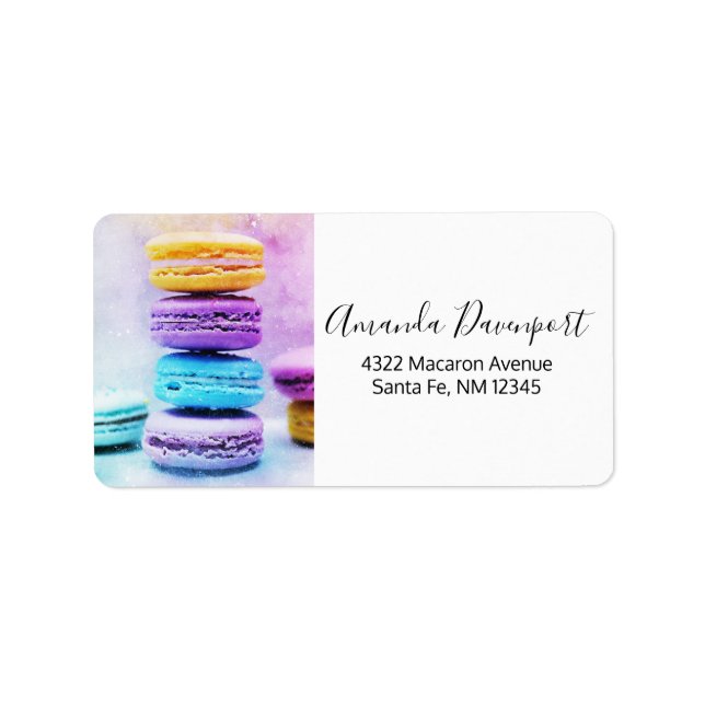 Photo of Colorful Macarons Label (Front)