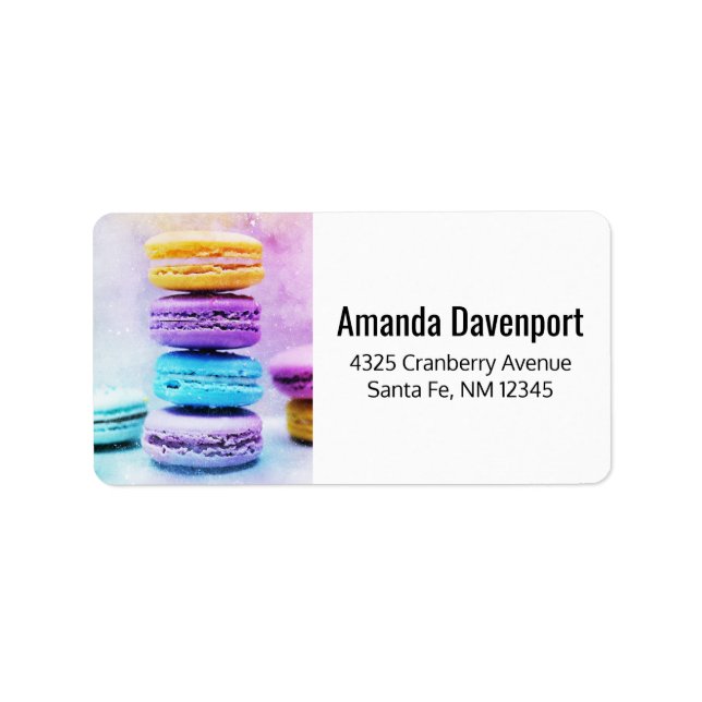 Photo of Colorful Macarons Label (Front)
