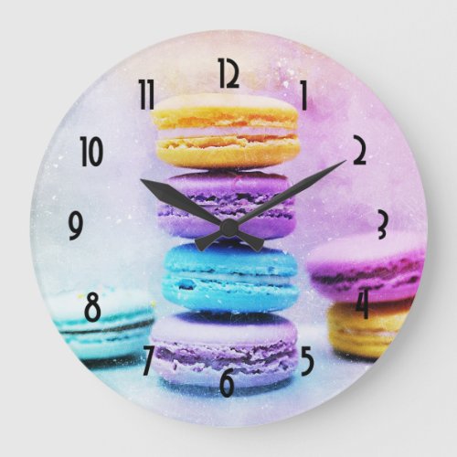 Photo of Colorful Macarons Large Clock