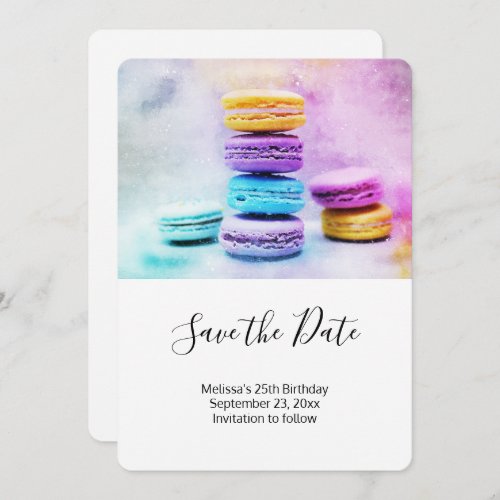 Photo of Colorful Macarons Save The Date