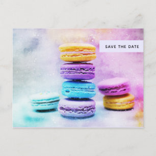 Photo of Colorful Macarons Save the Date Invitation Postcard