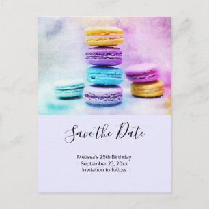 Photo of Colorful Macarons Save the Date Invitation Postcard