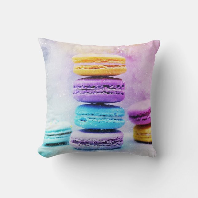 Photo of Colorful Macarons Throw Pillow (Front)