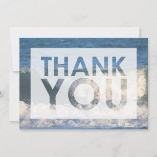 Photo of Crashing Waves Close Up with Cutout Thank You Card