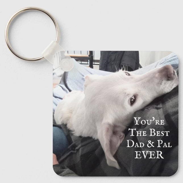 Photo of Cute Dog Best Dad and Pal Ever Keychain (Front)