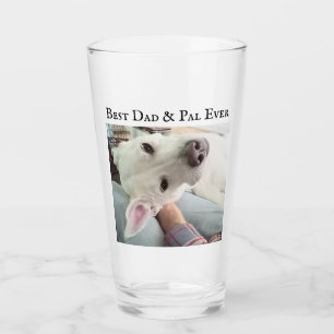 Photo of Cute Dog Best Dad Pal Ever Blue Denim Glass