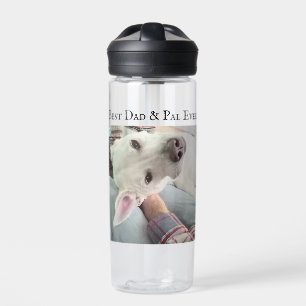 Photo of Cute Dog Best Dad Pal Ever Blue Denim Water Bottle