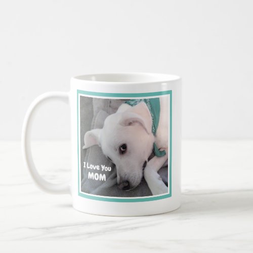 Photo of Cute lazy White Puppy Dog I Love You Mom Coffee Mug