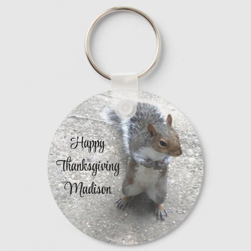 Photo of Cute Little Squirrel with Fluffy Tail Keychain