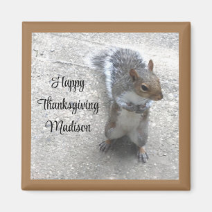 Photo of Cute Little Squirrel with Fluffy Tail Mag Magnet