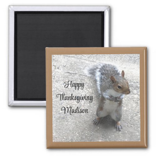 Photo of Cute Little Squirrel with Fluffy Tail Mag Magnet