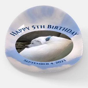 Photo of Cute Puppy Dog Sleeping Blue Sky Clouds Paperweight