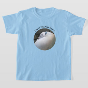 Photo of Cute Puppy Dog Sleeping Blue T-Shirt