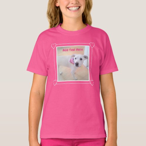 Photo of Cute Sweet White Puppy Dog Face Pink T_Shirt
