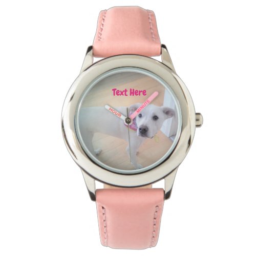 Photo of Cute Sweet White Puppy Dog Face Pink Watc Watch