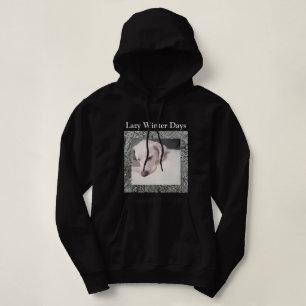 Photo of Cute White Dog Having Lazy Winter Day Hoodie