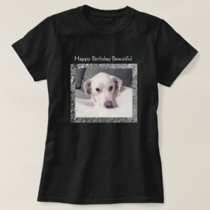 Photo of Cute White Puppy Dog Winter Snow Day T-Shirt