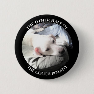 Photo of Cute White Puppy Dog With Dad Black Button