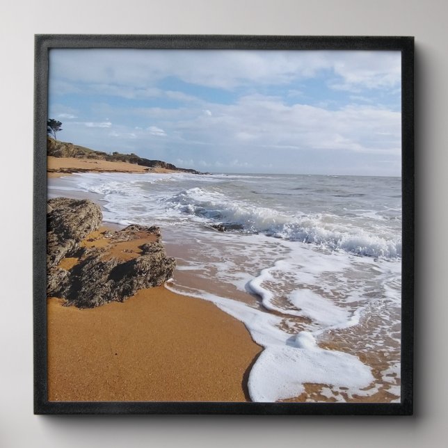 Photo of dark sandy beach peel and stick photo tile (Front Set)