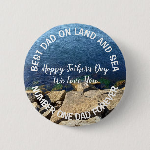 Photo of Deep Blue Ocean Best Dad Father's Day Button