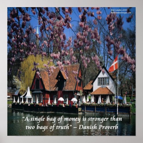 Photo Of Denmark And Funny Danish Proverb Poster