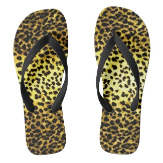 Photo of Faux Leopard Fur Print Wallpaper Flip Flops