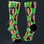 Photo of Girlfriend for Boyfriend Fun Kelly Green Socks<br><div class="desc">These fun Kelly Green socks feature a photo of a girlfriend for boyfriend in a trendy offset pattern with white triangles. These cute socks are a great way for your boyfriend (or husband) to remember you as he pulls them on! This is a wonderful birthday gift, Christmas gift, or stocking...</div>