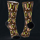 Photo of Girlfriend For Boyfriend Hearts Brown Socks<br><div class="desc">These fun photo of girlfriend for boyfriend socks feature your own photo with a white hearts pattern on a brown background, and are sure to bring your boyfriend a smile! He will think of you every time he pulls on these socks, and will love them (and maybe make him love...</div>