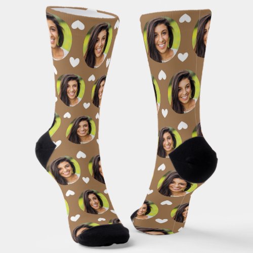 Photo of Girlfriend For Boyfriend Lt Brown Heart Socks