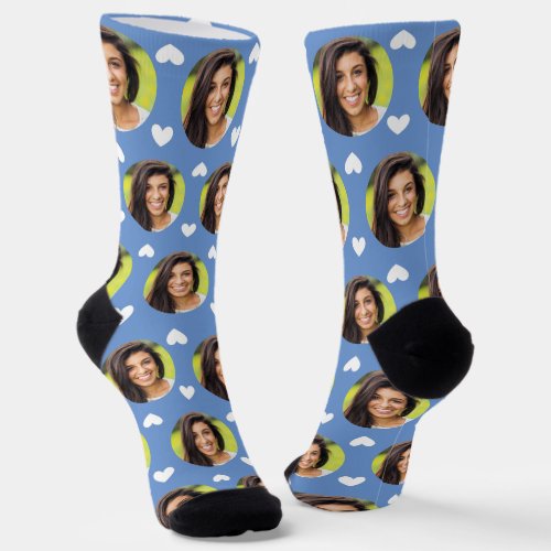 Photo of Girlfriend For Boyfriend Med Blue Heart Socks