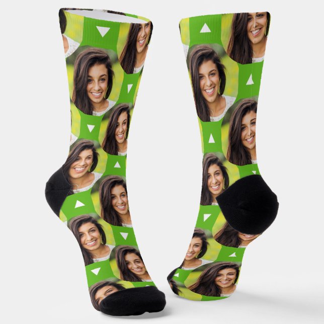 Photo of Girlfriend for Boyfriend Sporty Green Socks (Angled)