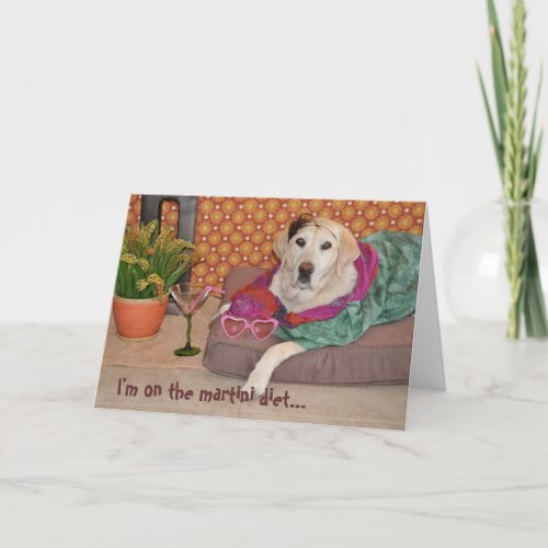 Photo of glamorous dog with martini Any chance Card