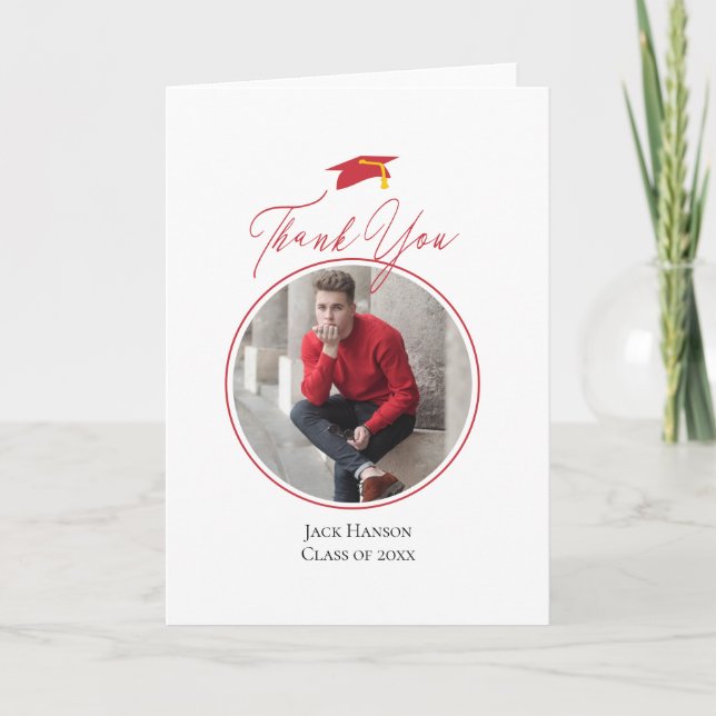 Photo of Grad, GRADUATION Thank You  Card (Front)