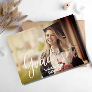 Photo of Graduation with Metallic relief Foil Invitation