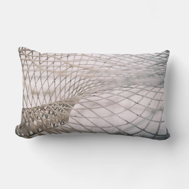 Photo of gray net lumbar pillow (Front)