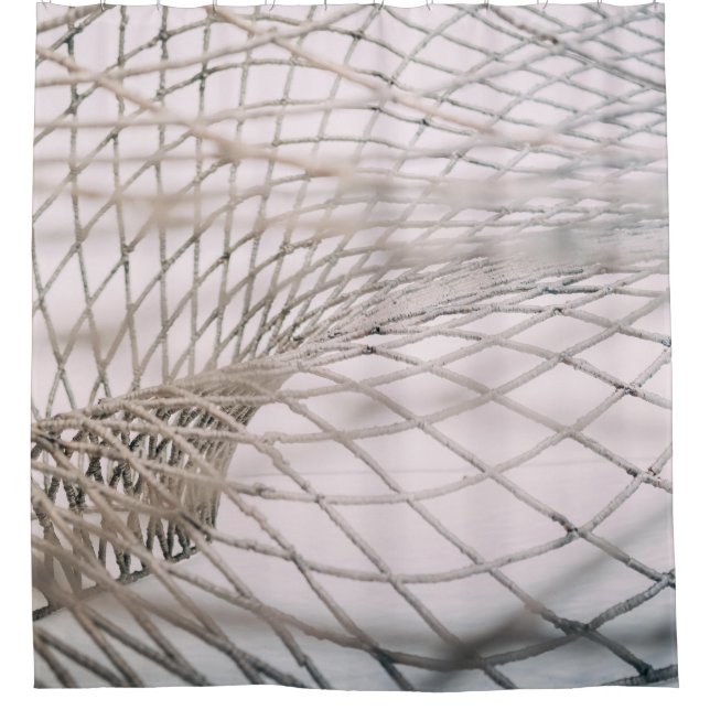 Photo of gray net shower curtain (Front)