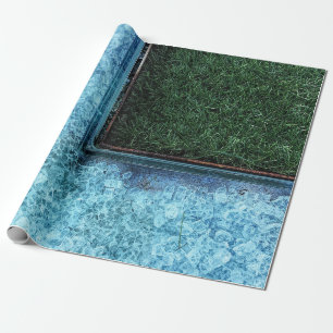 Photo of green grasses near tiles wrapping paper