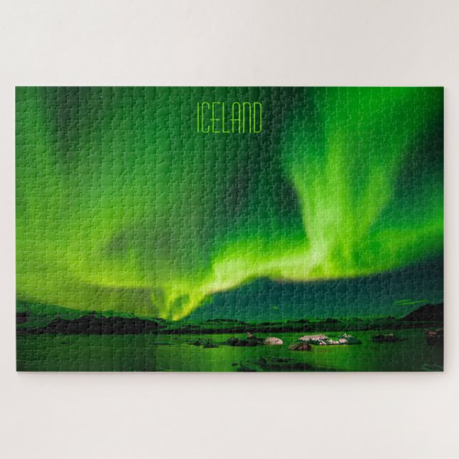Photo of Iceland and the Northern Lights Jigsaw Puzzle (Horizontal)