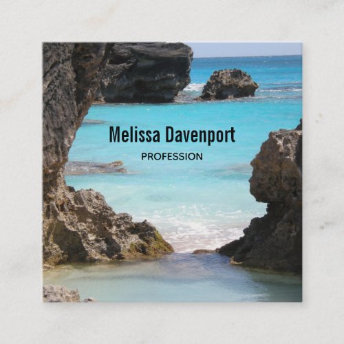 Photo of Island Coast  Tropical Sea Square Business Card