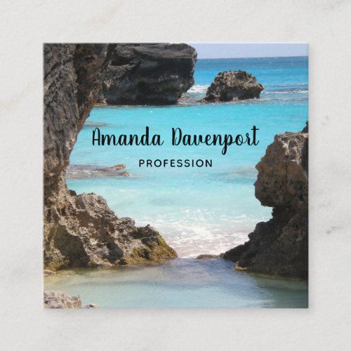 Photo of Island Coast  Tropical Sea Square Business Card