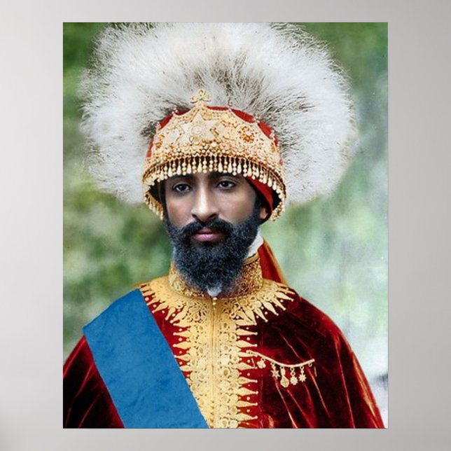 Photo of King Haile Selassie of Ethiopia Canvas Pr Poster (Front)